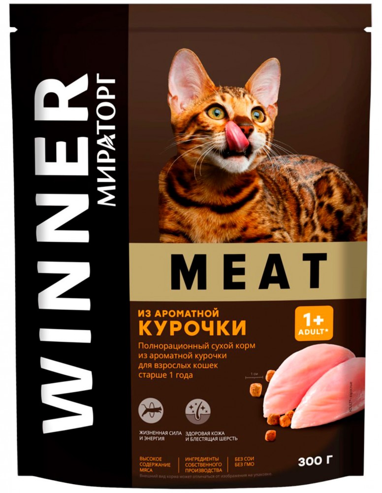 Корм Winner MEAT для кошек всех пород, с курицей 300 г