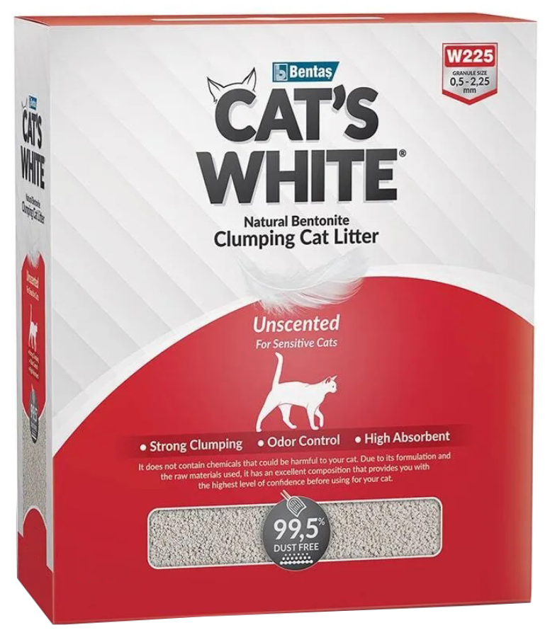 Наполнитель Cat&#039;s White BOX Natural Unscented для кошек, комкующийся, без ароматизатора, 10 л, 8.5 кг