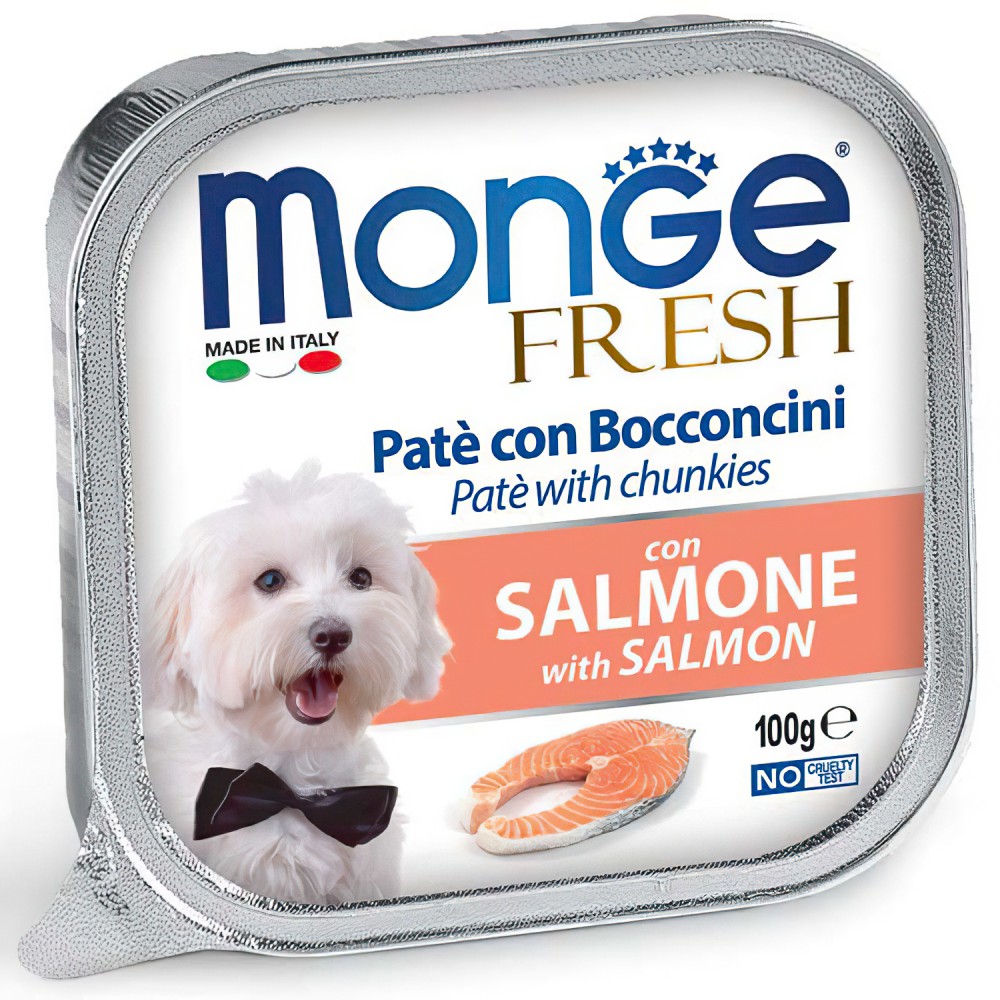 Влажный корм Monge Dog Fresh консервы для собак с лососем 100 г