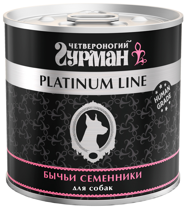 Корм Четвероногий гурман Platinum Line (в желе) для собак, бычьи семенники, 240 г