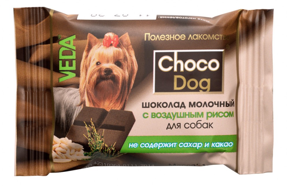 Лакомство для собак Veda Choco dog  Молочный с воздушным рисом 15 г