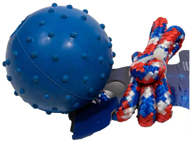 Игрушка NOBBY 5 см мяч с веревкой для собак и КОЛОКОЛЬЧИКОМ