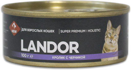 LANDOR кролик с черникой: паштет 100гр