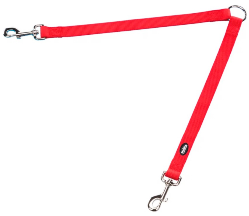 Nobby Поводок-сворка Classic для собак, нейлон, красный, длина 2х40 см, ширина 1.5 см