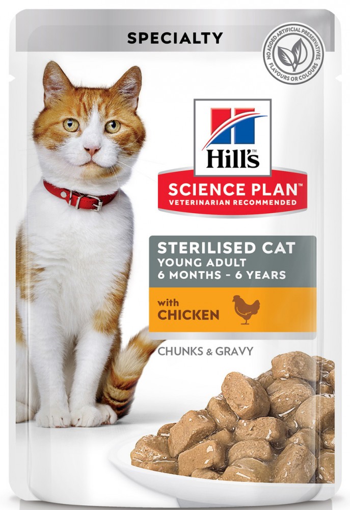 Корм Hill&#039;s Science Plan Sterilised Cat для стерилизованных кошек от 6 мес. до 6 лет, курица 85 г