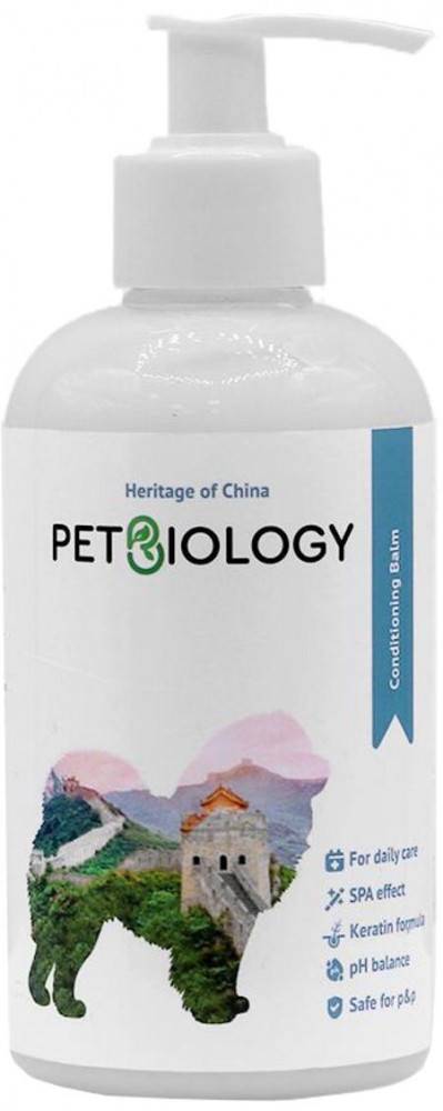 PETBIOLOGY Бальзам-кондиционер для собак и щенков с 3-х месяцев от колтунов, легкое расчесывание и гладкая шерсть, Китай, 300 мл
