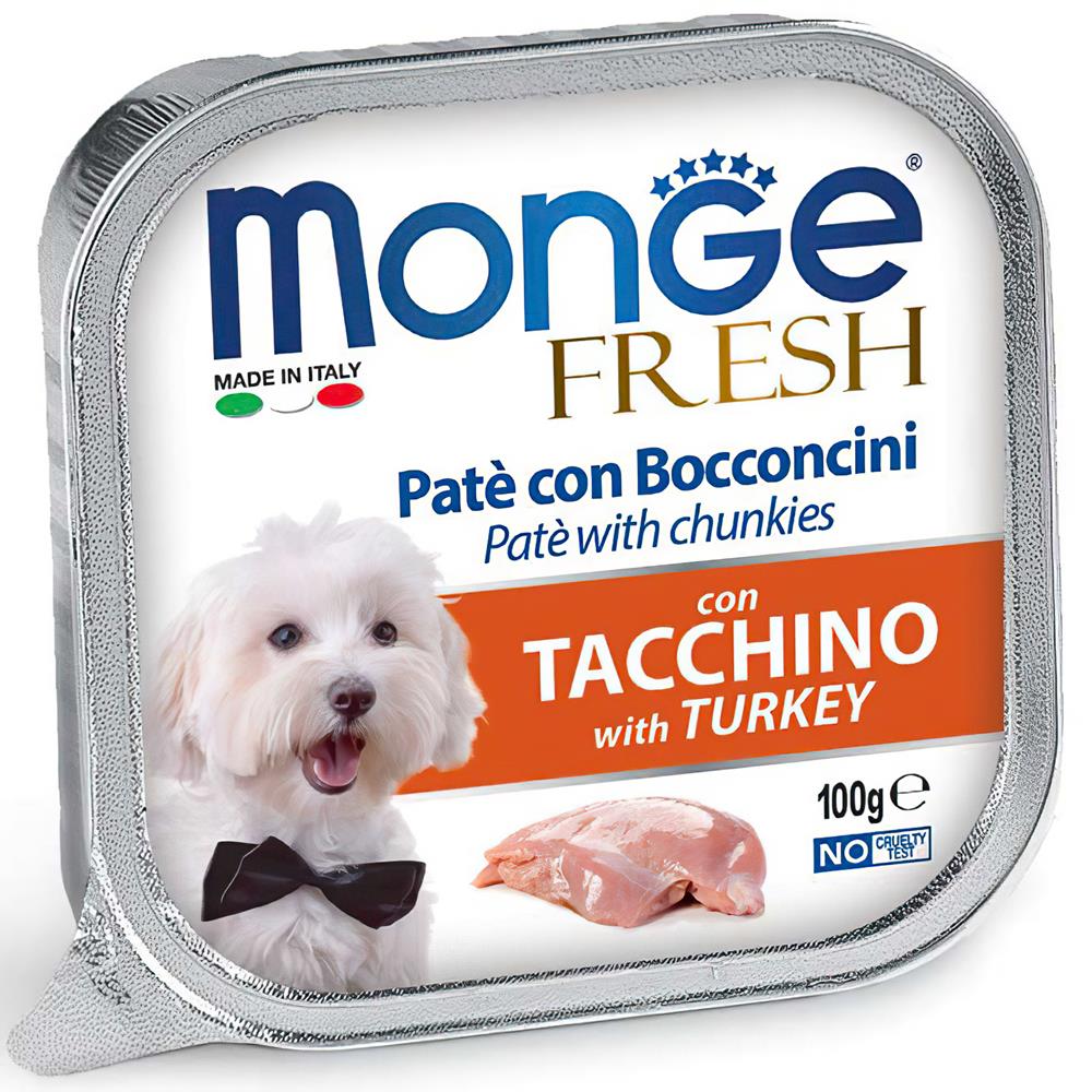 Влажный корм Monge Dog Fresh консервы для собак индейка 100 г