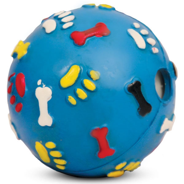 Игрушка для собак Triol из ц/литой резины &quot;Мяч с лапками и косточками со звуком&quot;, d75мм