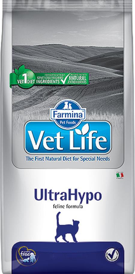 Корм Farmina Vet Life UltraHypo для кошек при пищевой аллергии и непереносимости с ярко выраженной гиперчувсвтельностью, 400 г
