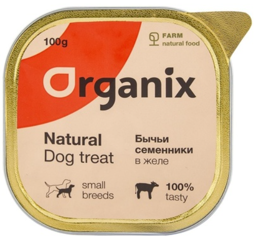 Консервы Organix  для собак бычьи семенники в желе, измельченные 100 г