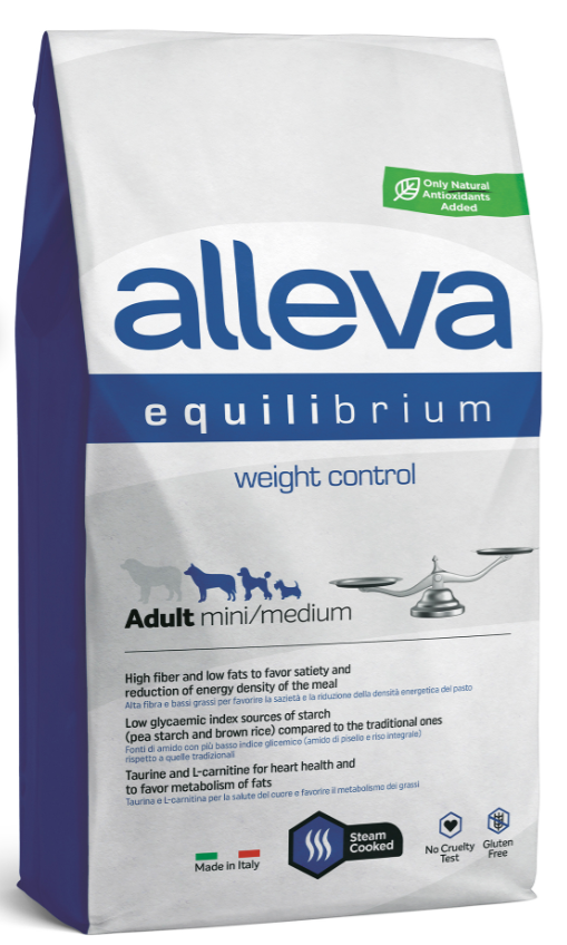 Корм Alleva Equilibrium Weight Control Adult Mini &amp; Medium для собак малых и средних пород, контроль веса, 2 кг