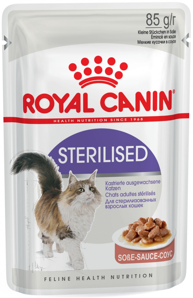 Влажный корм для кастрированных кошек Royal Canin Sterilised кусочки в соусе 85 г