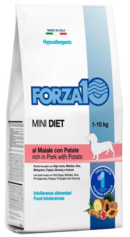 Корм Forza10 Mini Diet Hypoallergenic Pork &amp; Potatoes для собак малых пород, гипоаллергенный, свинина с картофелем, 1.5 кг