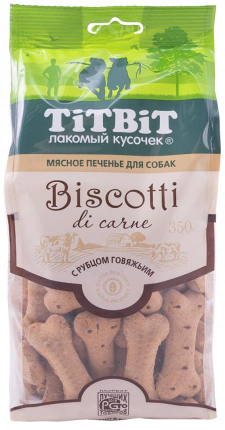Лакомство TiTBiT Бискотти печенье для собак, с рубцом говяжьим, 350 г
