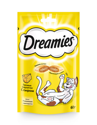 Лакомство для кошек Dreamies лакомые подушечки с сыром 140 г
