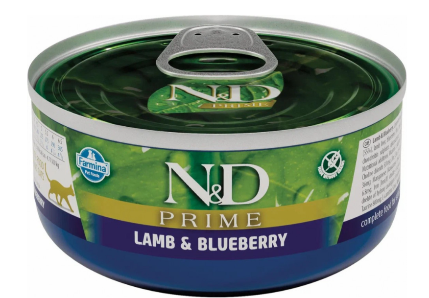 Корм Farmina N&amp;D PRIME Lamb &amp; Blueberry (консерв.) для кошек, ягнёнок с черникой, 70 г
