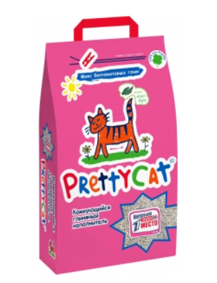 Наполнитель PrettyCat Euro Mix для кошек, комкующийся, микс бентонитовых глин, аромат алоэ вера, 2.5 кг
