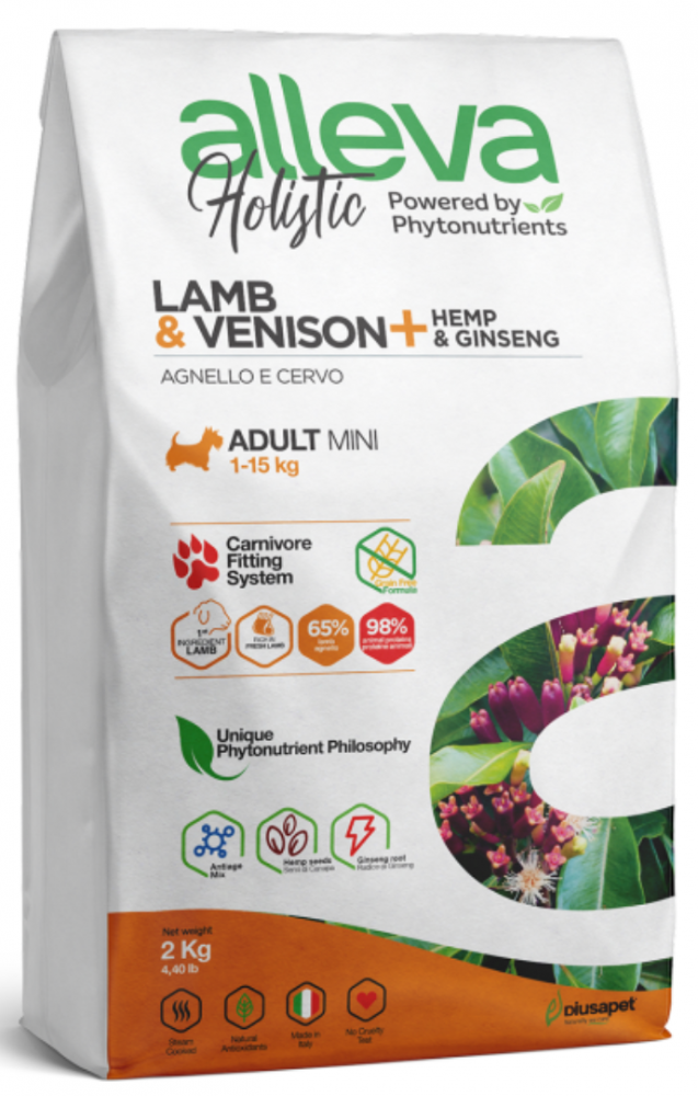 Корм Alleva Holistic Adult Mini Lamb & Venison для собак малых пород, ягненок и оленина 2 кг