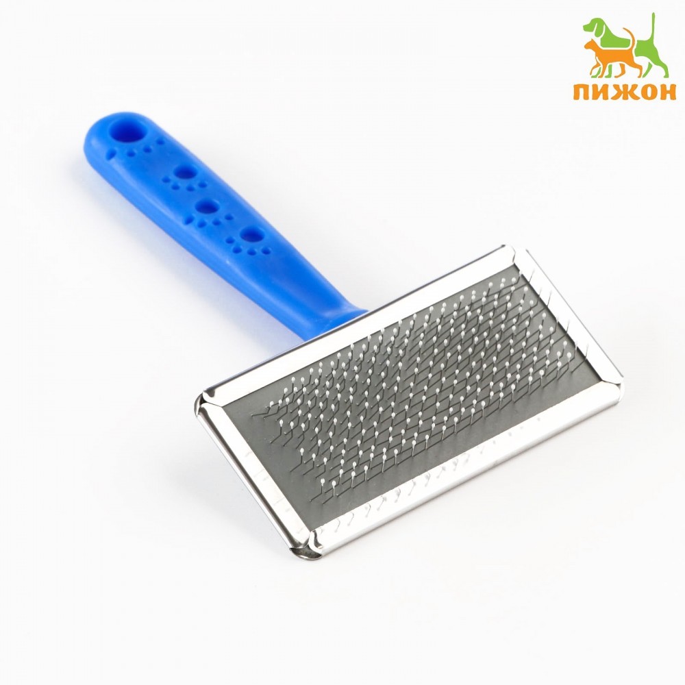 Пуходёрка &laquo;Лапки&raquo; средняя, 9&times;12 см, с каплями, синяя