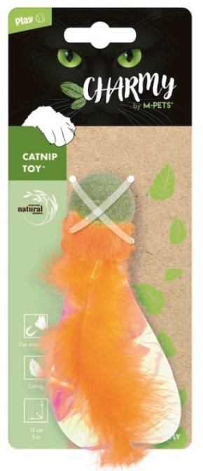 M-PETS Игрушка для кошек с кошачьей мятой CHARMY светлячок, цвет оранжевый