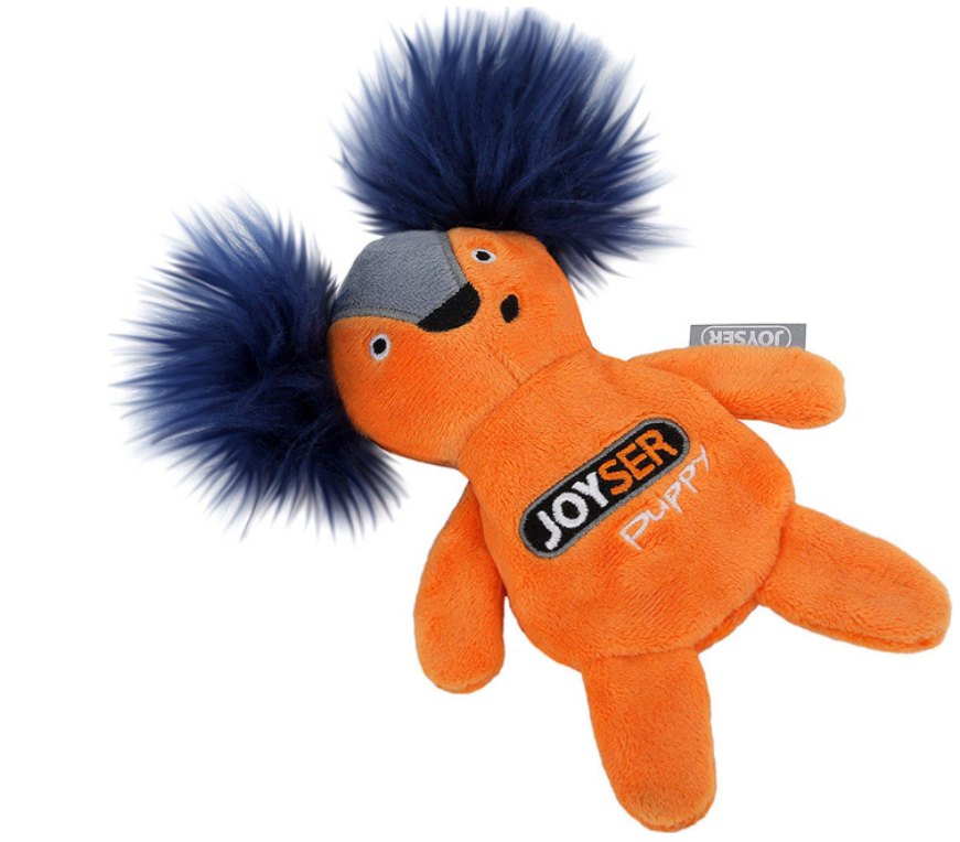 Joyser Puppy Игрушка Белка для собак, со сменной пищалкой, S, оранжевая, 15 см