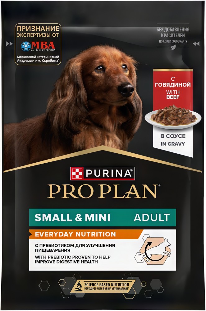 Корм PRO PLAN Small & Mini Everyday Nutrition (в соусе) для собак малых и миниатюрных пород, c говядиной, 85 г