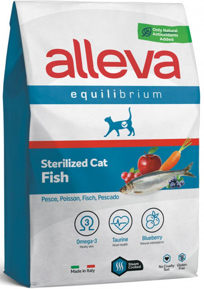 Корм Alleva Equilibrium Sterilized Cat Fish для стерилизованных кошек, РЫБА 1,5 кг