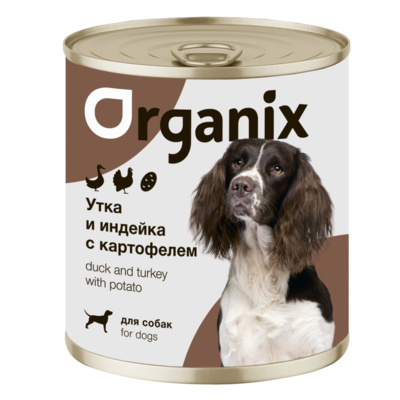 Корм Organix (консерв.) для собак, утка, индейка, картофель