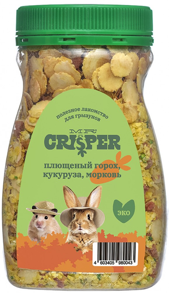 MR.Crisper Лакомство для грызунов, горох, кукуруза, морковь, 230 г