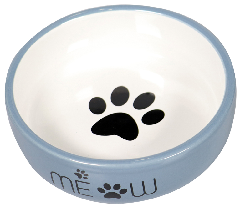 Миска Mr.Kranch керамическая для кошек и собак MEOW 380 мл, синяя