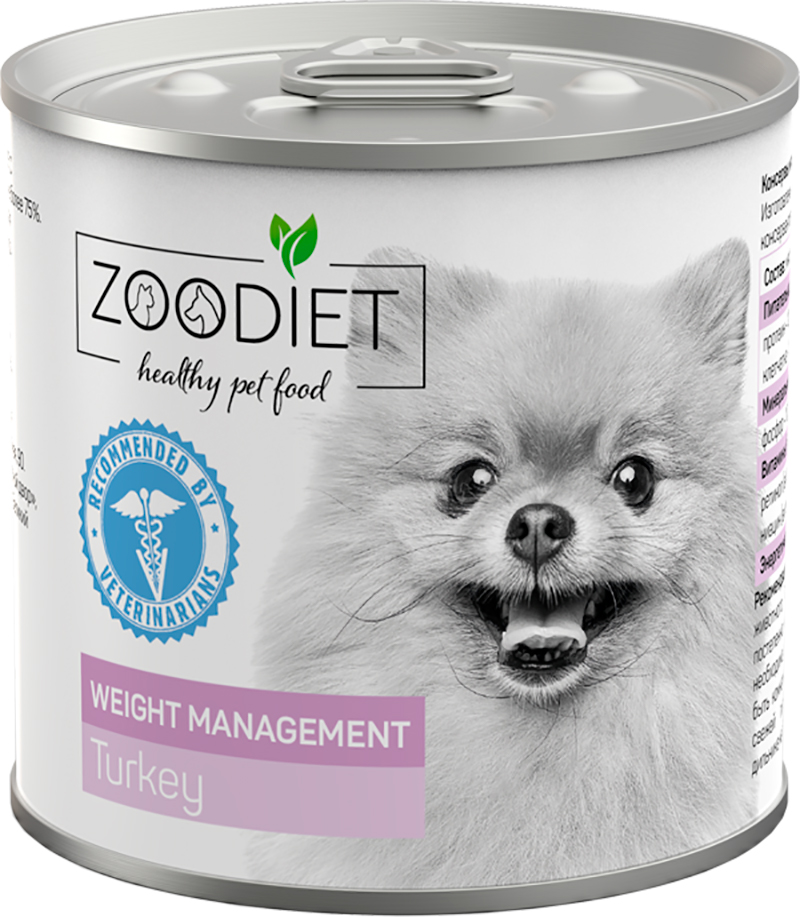 Корм Zoodiet Weight Management Turkey (консерв.) для собак, контроль веса, с индейкой, 240 г
