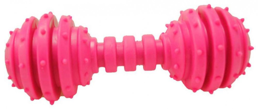 Homepet Dental игрушка для собак, гантель с колокольчиком, розовый, 12 см