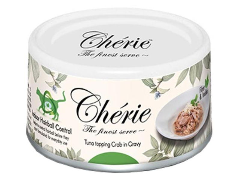 Корм Pettric Cherie Hairball Control Tuna &amp; Crab (в соусе) для кошек, тунец с мясом краба, 80 г