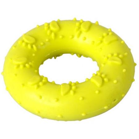 Homepet игрушка для собак, кольцо с рисунком лапки, желтый, 7 см