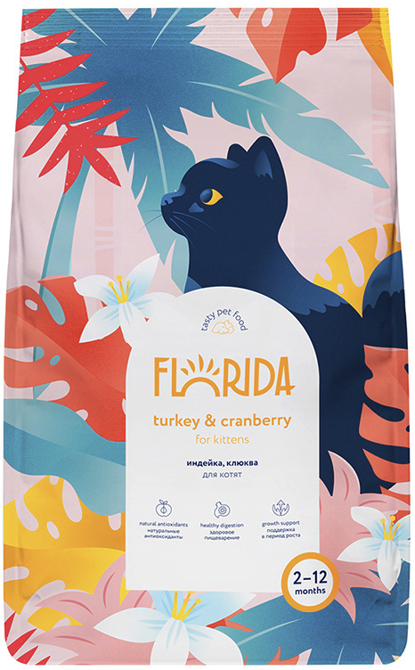 Корм Florida Kitten Turkey &amp; Сranberry для котят, с индейкой и клюквой 800 г
