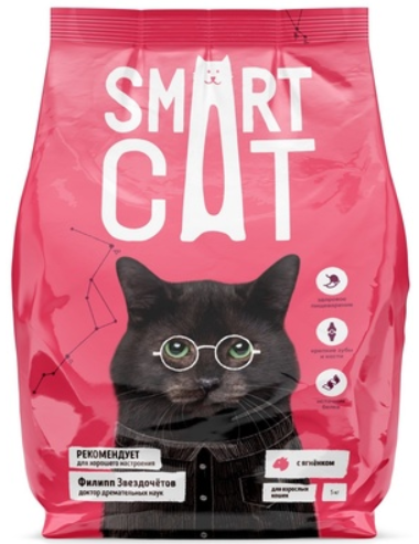 Корм Smart Cat для кошек, с  ягненком