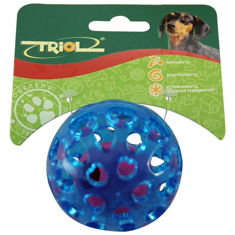 Игрушка для собак Triol из термопласт. резины &quot;Сфера с шариком&quot;, d65мм