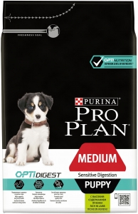 Корм Purina Pro Plan для щенков средних пород с чувствительным пищеварением с ягненком