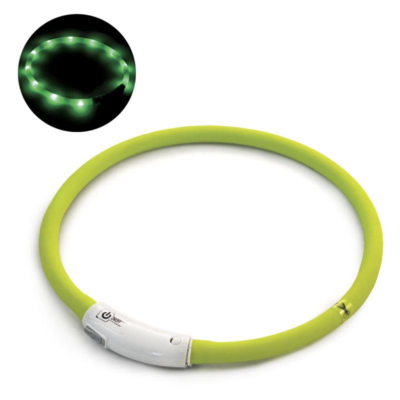 Ошейник светодиодный "Шнурок" S (заряжается от USB), синий, 10*500мм