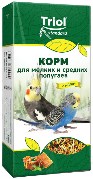 Корм Тriol Standard для мелких и средних попугаев с мёдом, 500 г