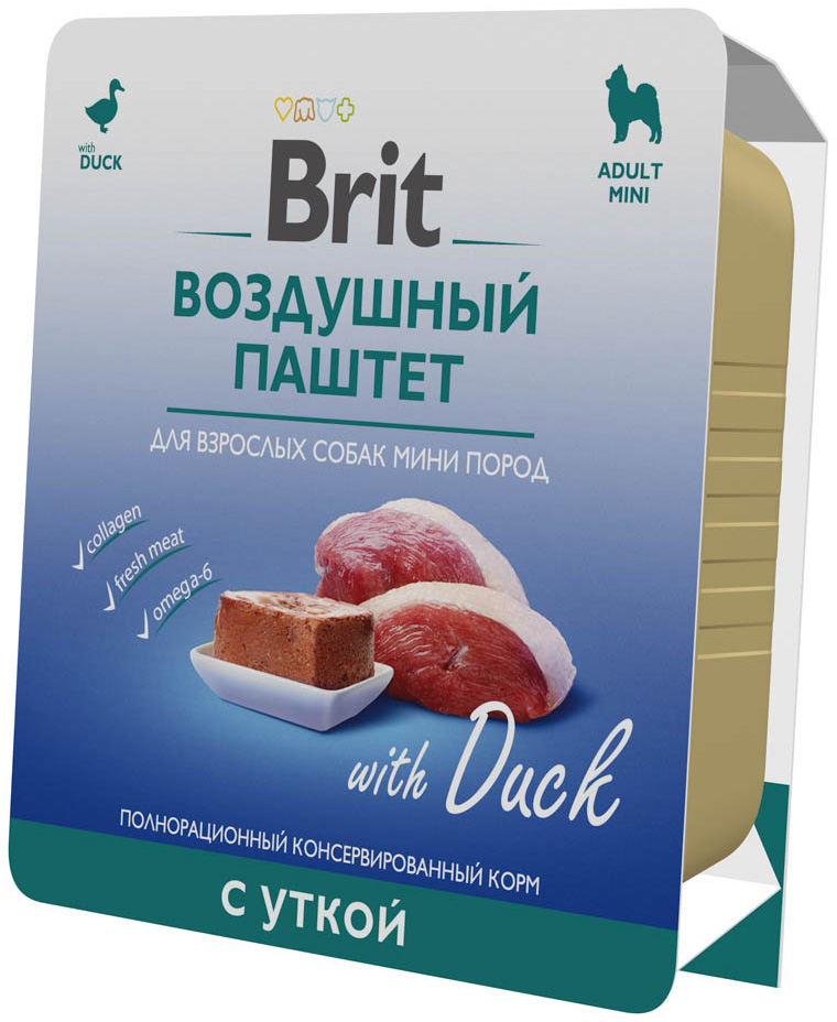 Корм Brit Mini Duck (паштет) для собак малых пород, с уткой, 100 г