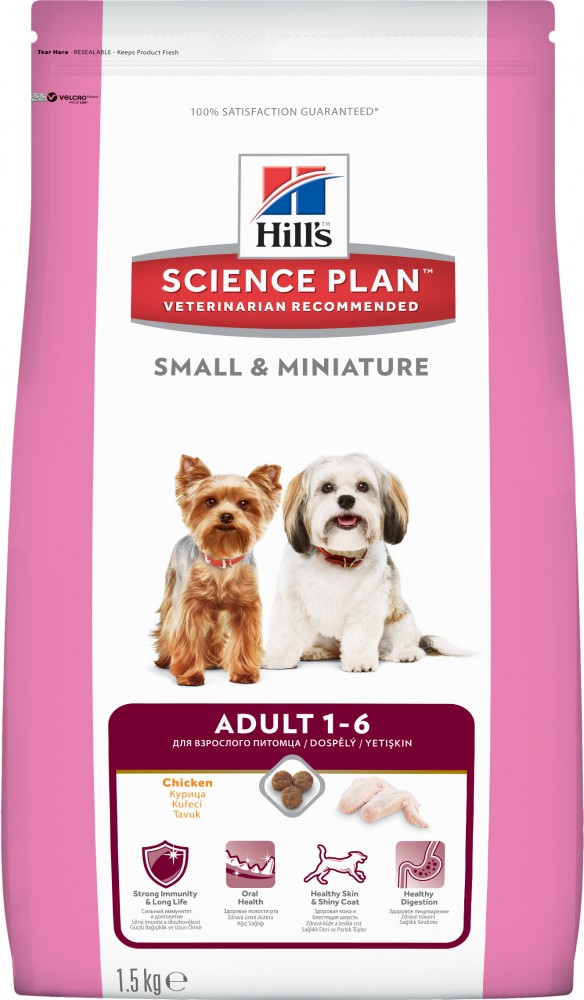 Корм сухой Hill&#039;s Science Plan Small &amp; Miniature для собак мелких и миниатюрных пород от 1 до 6 лет, с курицей