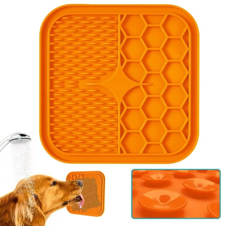 MPets Lecca Mat лизательный коврик для домашних животных, размер M, цвет оранжевый
