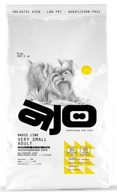 Ajo Dog Very Small Adult корм для собак миниатюрных и малых пород склонных к аллергии c индейкой и ягненком