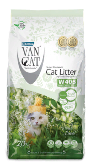 Наполнитель для кошек Van Cat комкующийся &quot;100% Натуральный&quot;, без пыли 20 кг