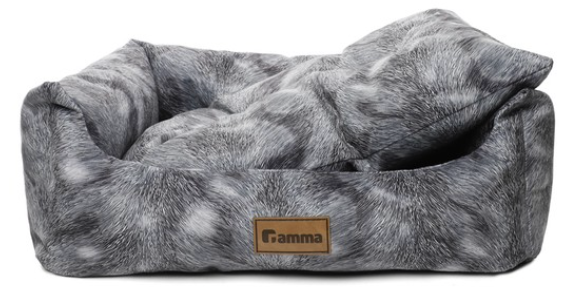 Лежанка для животных прямоугольная «Дымка» S, серая, 420*400*150мм