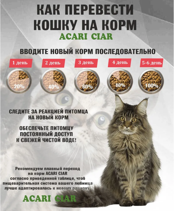 Acari ciar - корм для кошек КРУПНАЯ ГРАНУЛА с говядиной 1 кг