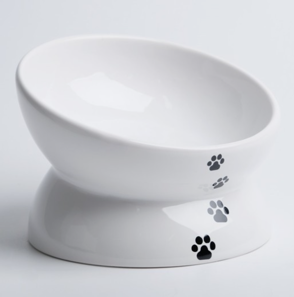 Миска керамическая "Феншуй", 13 x 9 cм, 150 мл, белая с чёрными лапками