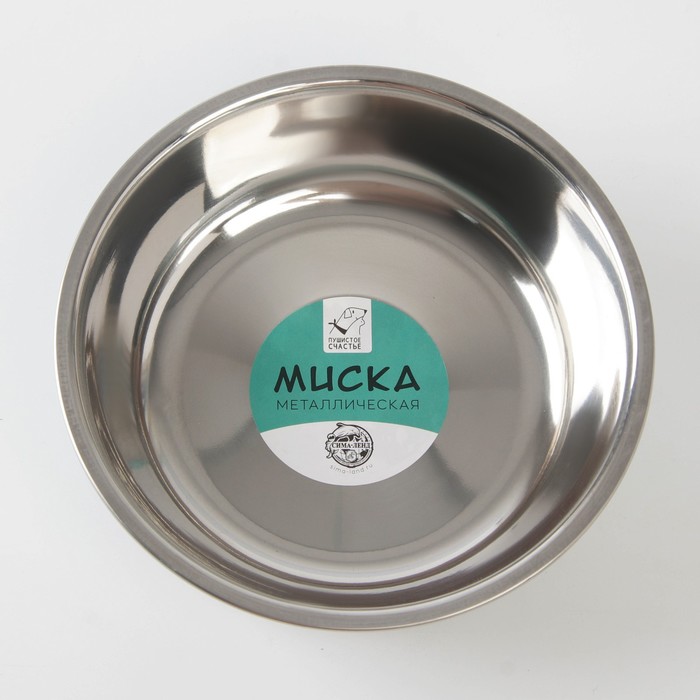 Миска Пушистое счастье металлическая для собаки «Super dog», 450 мл, 14х4.5 см