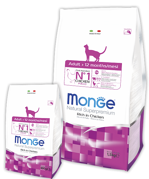 Корм сухой Monge Cat Adult для для взрослых кошек с курицей 10 кг
